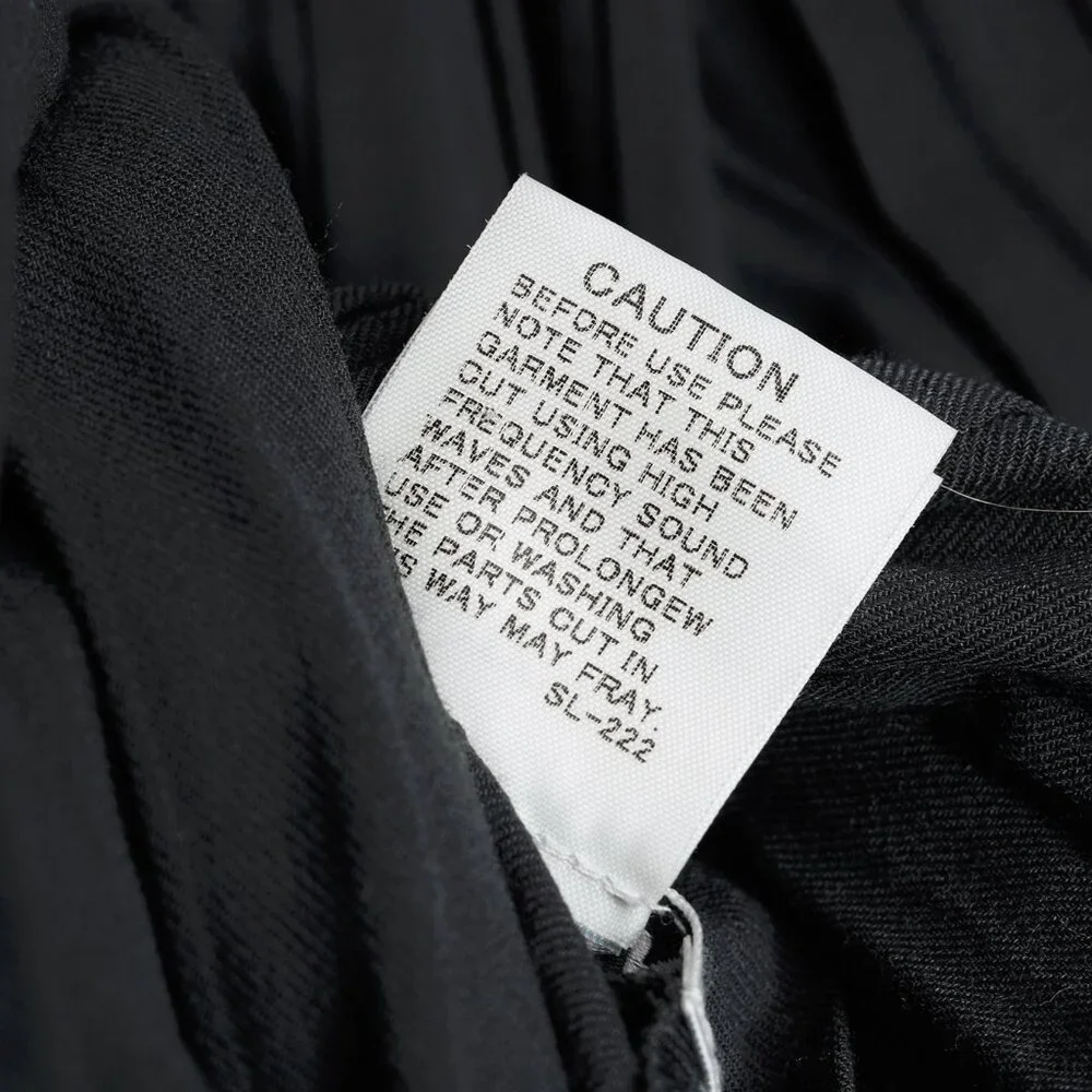 Issey Miyake Archival Rare Grey Pleated Scarf-Collar Button-Front Duster - Picture 10 of 10